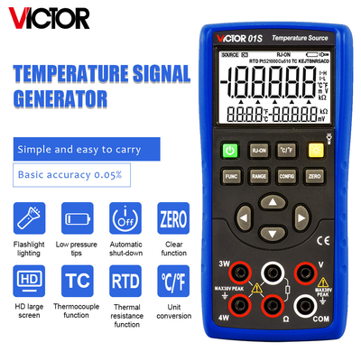 VICTOR 01S Generatore di segnale di temperatura Temperatura fonte calibratore di processo multimetro