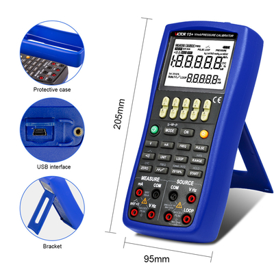 VICTOR15+ Calibratore di processo multifunzione Strumento portatile a batteria per la misurazione e l'approvvigionamento di parametri con calibrazione della pressione