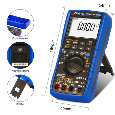 VICTOR 79+ Processo Multimetro resistenza 400 ohm termopare frequenza 100hz loop 24V Multimetro digitale