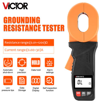 tipo tester 30A 1300Ω 32mm del morsetto di CC 6V di resistenza di terra di Digital