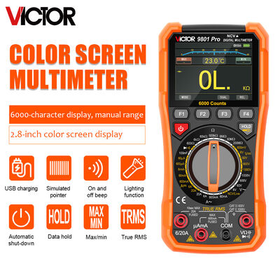 VICTOR 9801Pro Multimetro digitale con schermo TFT